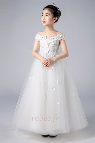 Robe de fille de fleur Rosée épaule Fleurs Médium Mancheron A-ligne - Page 4