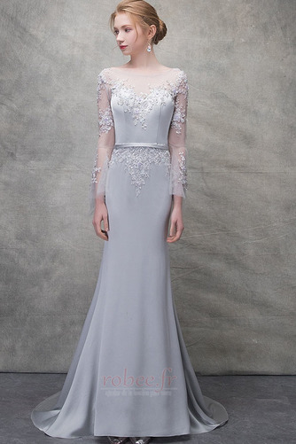 Robe de soirée Automne Fourreau Avec Bijoux Soie Formelle Manche Longue - Page 1