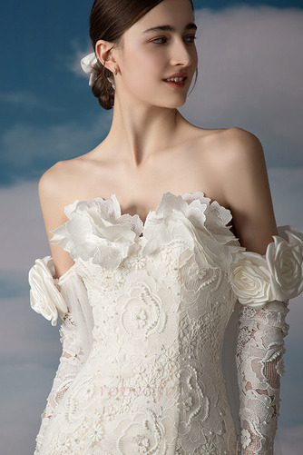 Robe de mariée Sans courroies Longue Laçage Dentelle Naturel taille - Page 4