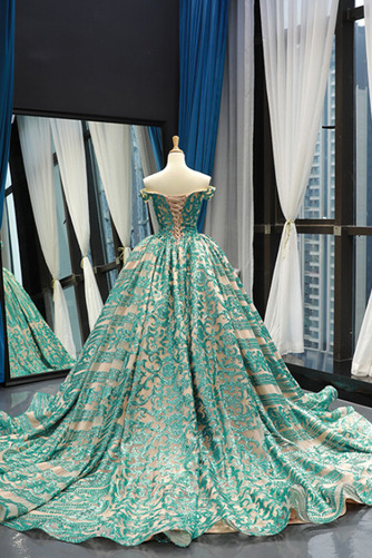 Robe de bal Naturel taille Traîne Moyenne Laçage Rosée épaule - Page 7