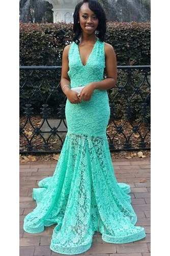 Robe de bal Sirène Longue Col en V Manquant Ballon Sans Manches - Page 4