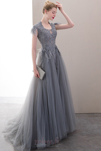 Robe de bal Tulle Sans Manches Longue Fermeture éclair Automne - Page 3