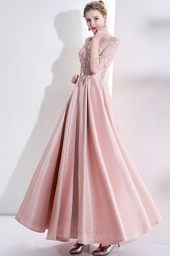 Robe de soirée noble Soie Lacez vers le haut Perler Couvert de Dentelle - Page 3