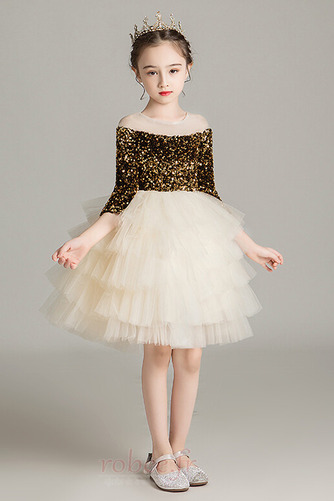Robe de fille de fleur Longueur de genou Naturel taille Corsage Pailleté - Page 3