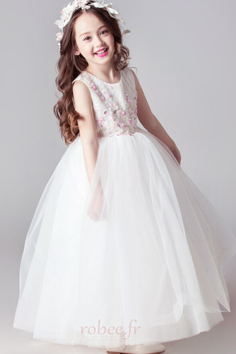 Robe de fille de fleur a ligne Tulle Cérémonie Petit collier circulaire - Page 3