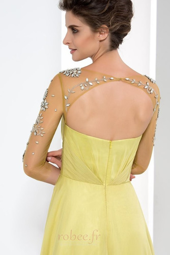 Robe de soirée A-ligne Fermeture à glissière Col Bateau Manche Aérienne - Page 6