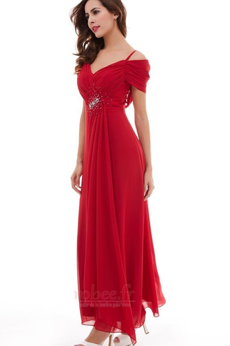 Robe de bal Printemps Fourreau plissé Glissière Col en V Naturel taille - Page 3