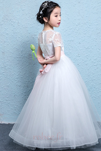 Robe de fille de fleur Tulle Montrer Fermeture éclair Orné de Nœud à Boucle - Page 3