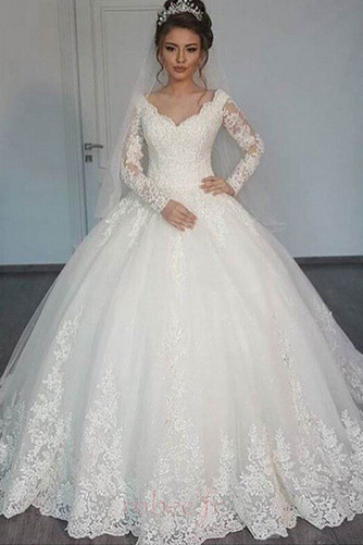 Robe de mariage Éternel Col en V A-ligne Naturel taille Chaussez - Page 1