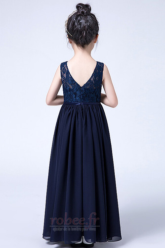 Robe de fille de fleur Sans Manches Chiffon A-ligne Fermeture à glissière - Page 7