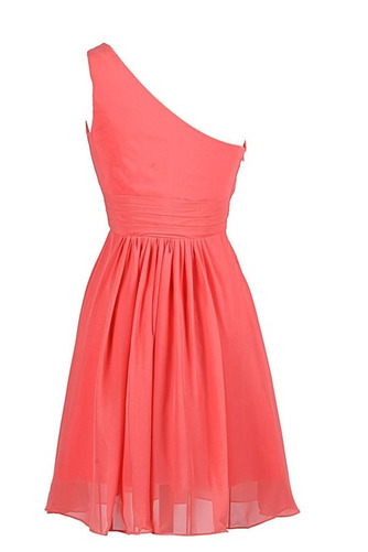 Robe de demoiselle d'honneur Pas cher Pourpre Une épaule Sans Manches - Page 2