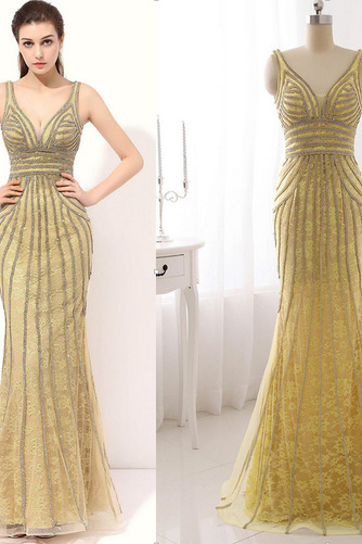 Robe de soirée Sirène Tulle Sans Manches Scintillait Fermeture à glissière - Page 4