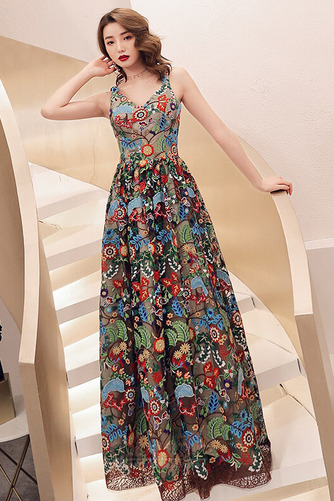 Robe de soirée Col en V Foncé Sans Manches Festin Col en V Naturel taille - Page 3