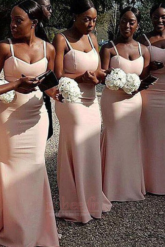 Robe de demoiselle d'honneur Sirène Traîne Courte noble Fermeture à glissière - Page 1