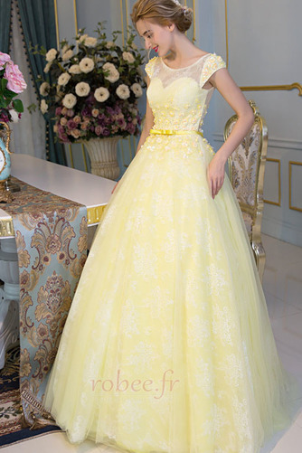 Robe de bal Dentelle Ballon Col Bateau A-ligne Formelle Fermeture à glissière - Page 3