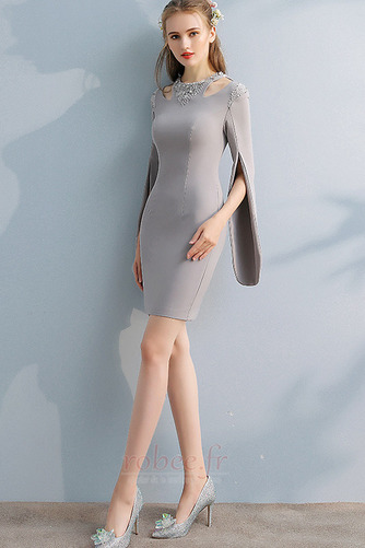 Robe de cocktail Courte vogue Manche de Poète Fermeture à glissière - Page 1