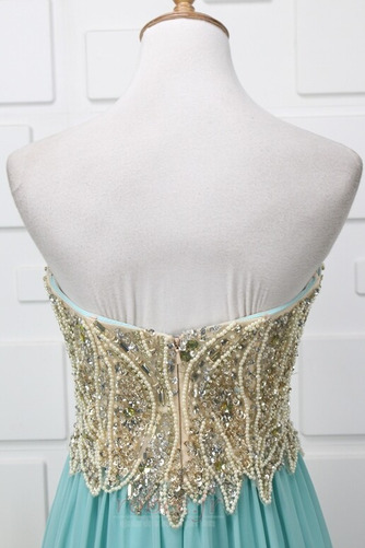 Robe de soirée Sans Manches noble Mousseline Glissière Fourreau Avec Bijoux - Page 5