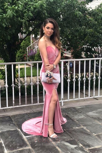 Robe de soirée Norme Velours Naturel taille Sexy Sans Manches - Page 4