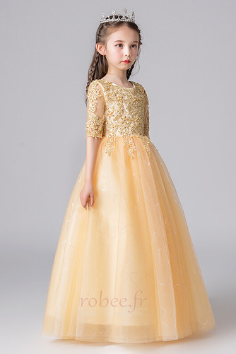Robe de fille de fleur noble Petit collier circulaire Tulle Longueur au sol - Page 3