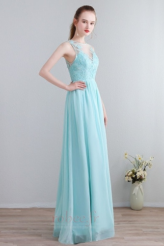 Robe de demoiselle d'honneur A-ligne Chiffon Col de chemise t - Page 1