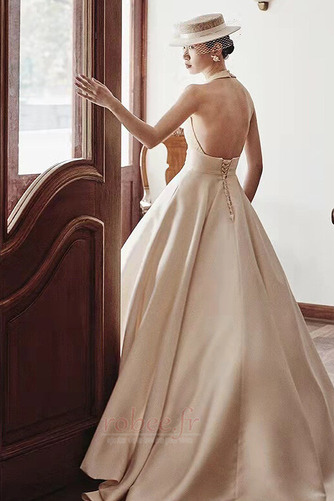 Robe de mariée A-ligne Salle des fêtes Naturel taille Satin Printemps - Page 2
