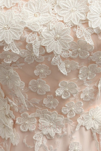 Robe de mariée Couvert de Dentelle A-ligne Elégant Fleurs Manche de T-shirt - Page 5