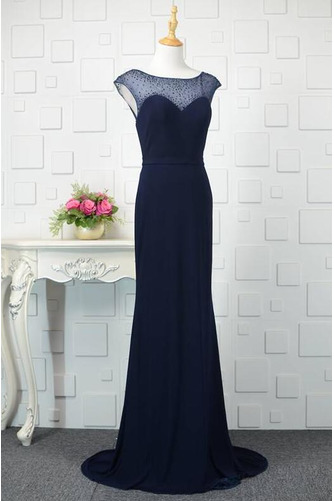 Robe de soirée Sans Manches Drapé Printemps aligne Pomme Mousseline - Page 2