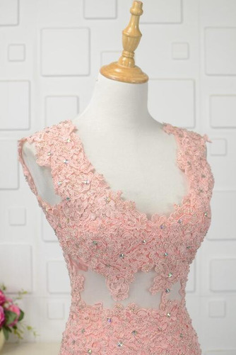 Robe de bal Sirène Col en V Sans Manches Perle Chic Dépouillé - Page 4