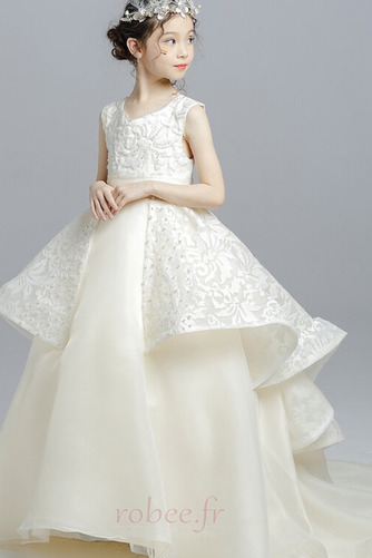 Robe de fille de fleur a ligne Mariage Balançoire Manquant Sans Manches - Page 1