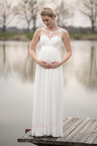 Robe de mariée Taille haute Grossesse Bouton Plage Sans Manches - Page 1