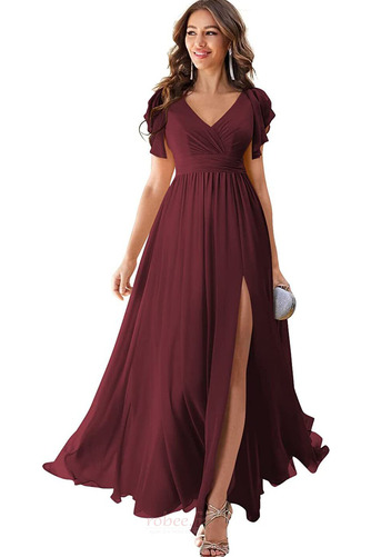 Robe de soirée Vente Laçage Col en V a ligne Manche Lâche Fourchure Frontale - Page 3