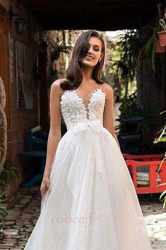 Robe de mariée Tulle Chic Vente Col en V Foncé Longue Naturel taille - Page 4