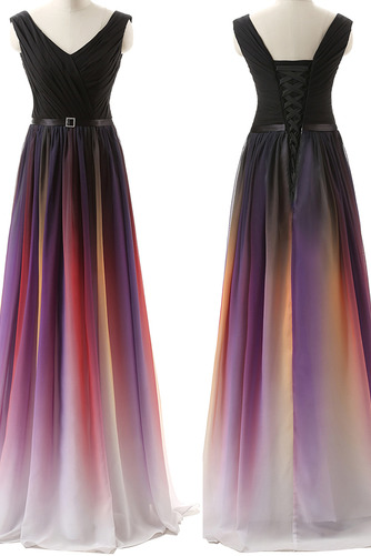 Robe de demoiselle d'honneur Laçage Naturel taille Longue Mariage - Page 1