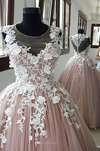 Robe de bal Naturel taille Poire Tulle Gazer Longueur de plancher - Page 2