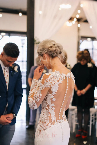 Robe de mariée Manche Longue Sirène Dentelle Petit collier circulaire - Page 7