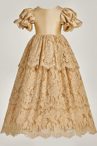 Robe de fille de fleur Orné de Nœud à Boucle Chapeau Longue Cérémonie - Page 3