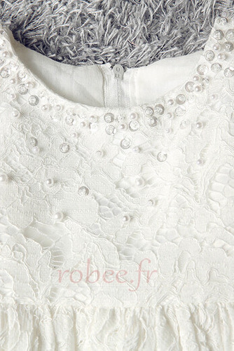 Robe de fille de fleur Dentelle Dentelle Vacances A-ligne Sans Manches - Page 6