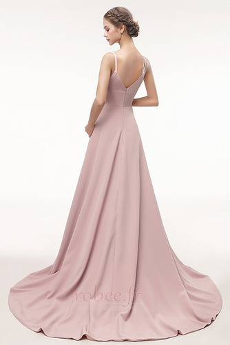 Robe de bal Col en V Foncé Satin Élastique Train de petit A-ligne - Page 2