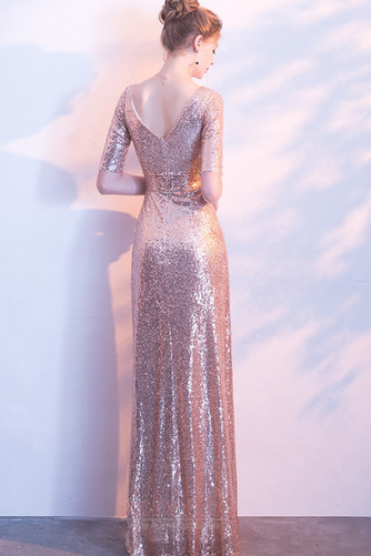 Robe de demoiselle d'honneur Manquant A-ligne Fourreau Pailleté - Page 3