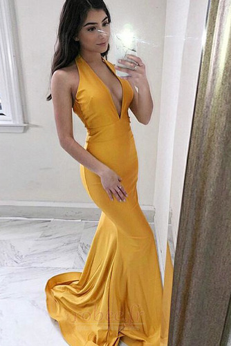 Robe de soirée Sexy Drapé Manquant Spandex Été Fête Train de balayage - Page 1