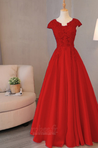 Robe de bal Laçage Satin Hiver A-ligne Manche Courte Formelle - Page 10