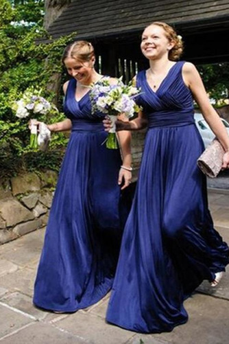 Robe de demoiselle d'honneur Sans Manches Traîne Courte Mousseline - Page 1