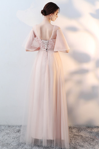 Robe de demoiselle d'honneur Elégant Rosée épaule Lacez vers le haut - Page 5