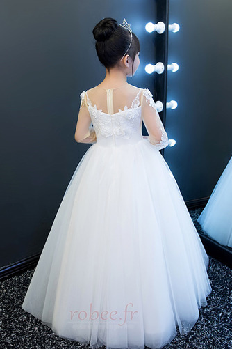 Robe de fille de fleur Tulle Formelle Manche Aérienne Naturel taille - Page 3