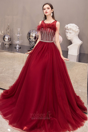 Robe de bal Petit collier circulaire A-ligne Montrer fin net - Page 6