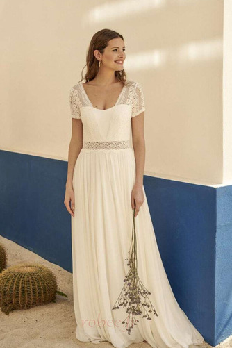 Robe de mariée Vente Mousseline noble Printemps A-ligne Décolleté Dans le Dos - Page 1