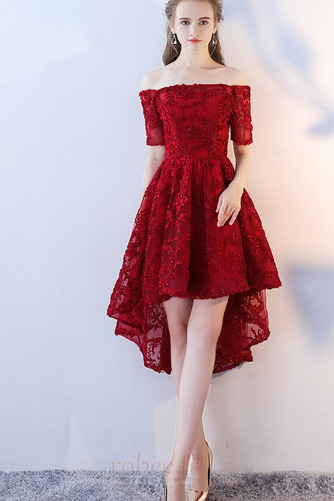 Robe de cocktail Tulle Manche Courte Glamour Fermeture à glissière - Page 1