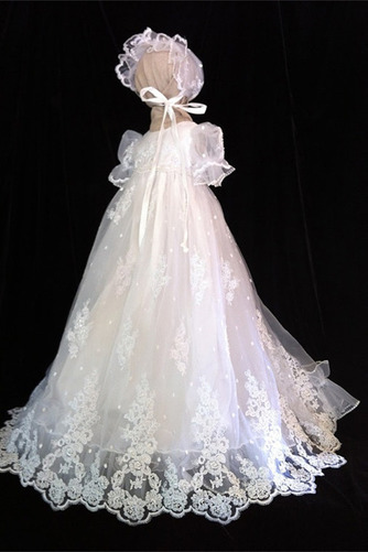 Robe de fille de fleur Dentelle Longue Princesse Chapeau Bébé - Page 1