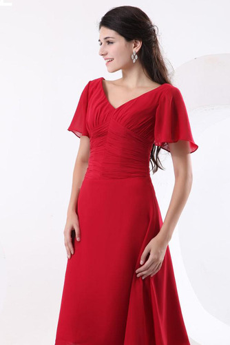 Robe de demoiselle d'honneur Col en V Foncé Mi-longues Plissé - Page 6