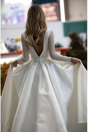 Robe de mariage a ligne Fermeture à glissière Automne Longue - Page 2